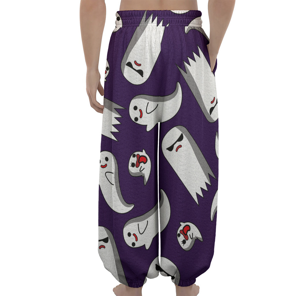 Cartoon Ghost Pattern Print Lantern Pants