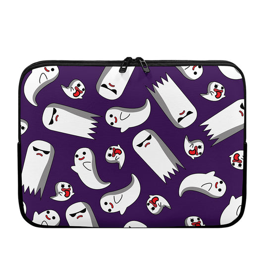 Cartoon Ghost Pattern Print Laptop Sleeve