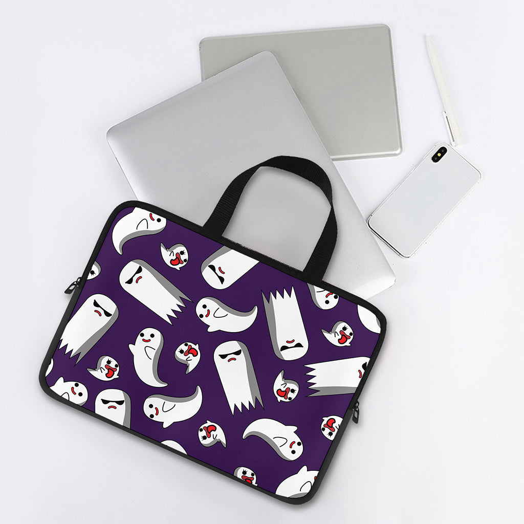 Cartoon Ghost Pattern Print Laptop Sleeve With Handle