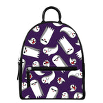 Cartoon Ghost Pattern Print Leather Backpack