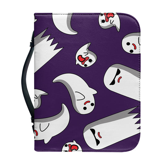 Cartoon Ghost Pattern Print Leather Bible Cover