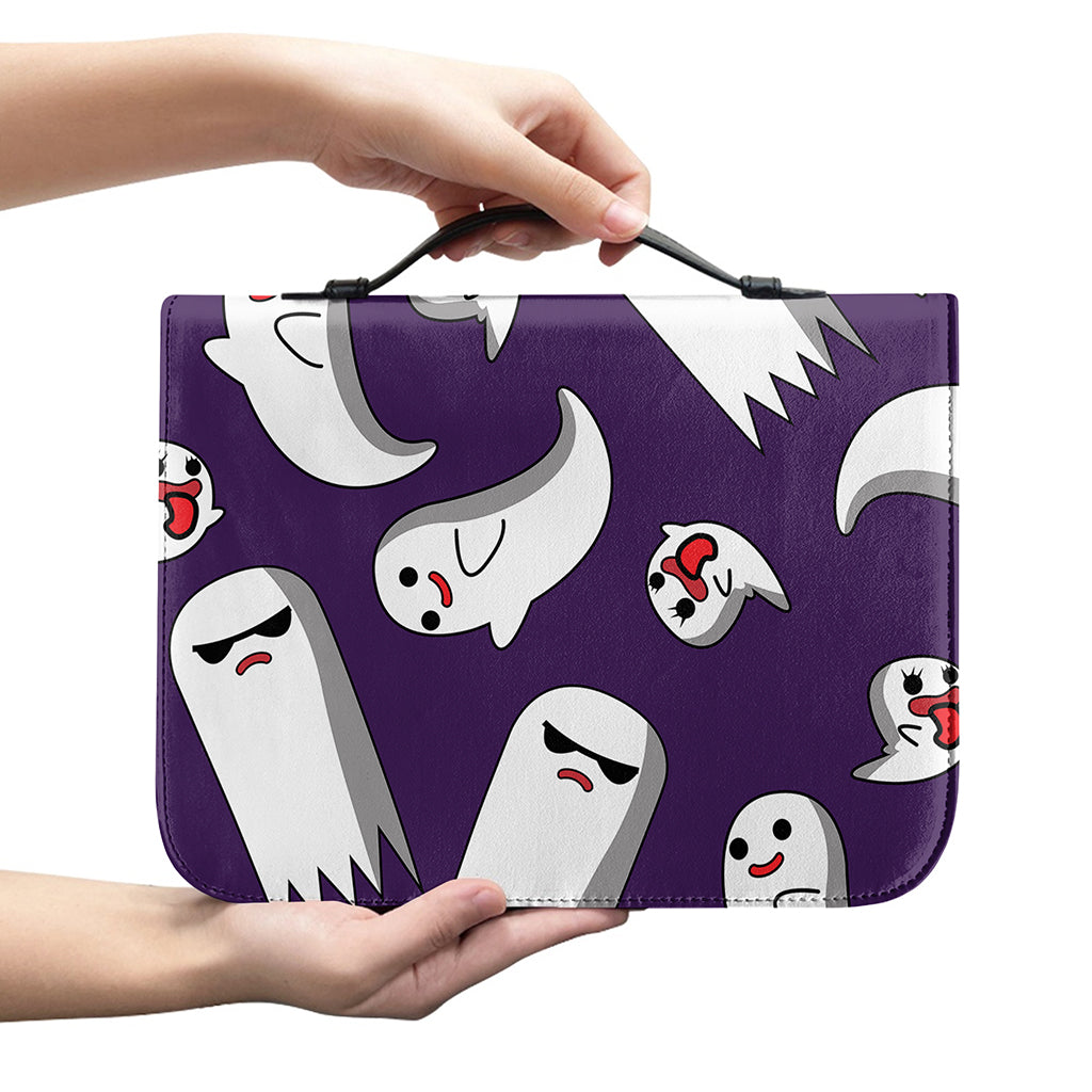 Cartoon Ghost Pattern Print Leather Bible Cover