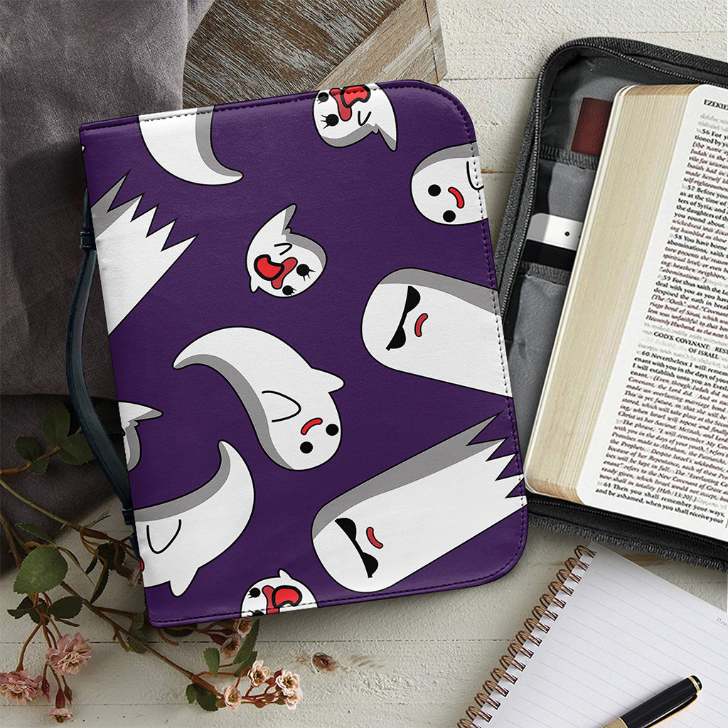 Cartoon Ghost Pattern Print Leather Bible Cover