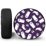 Cartoon Ghost Pattern Print Leather Spare Tire Cover