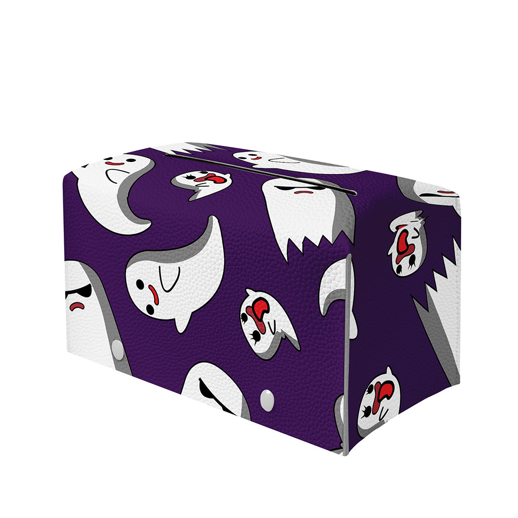 Cartoon Ghost Pattern Print Leather Tissue Box Cover