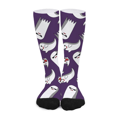 Cartoon Ghost Pattern Print Long Socks