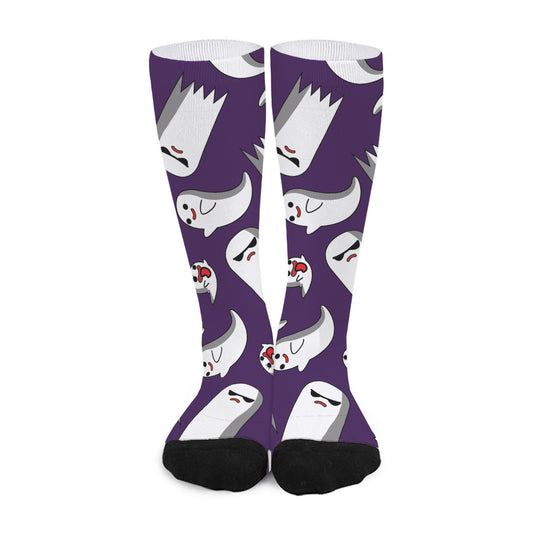 Cartoon Ghost Pattern Print Long Socks