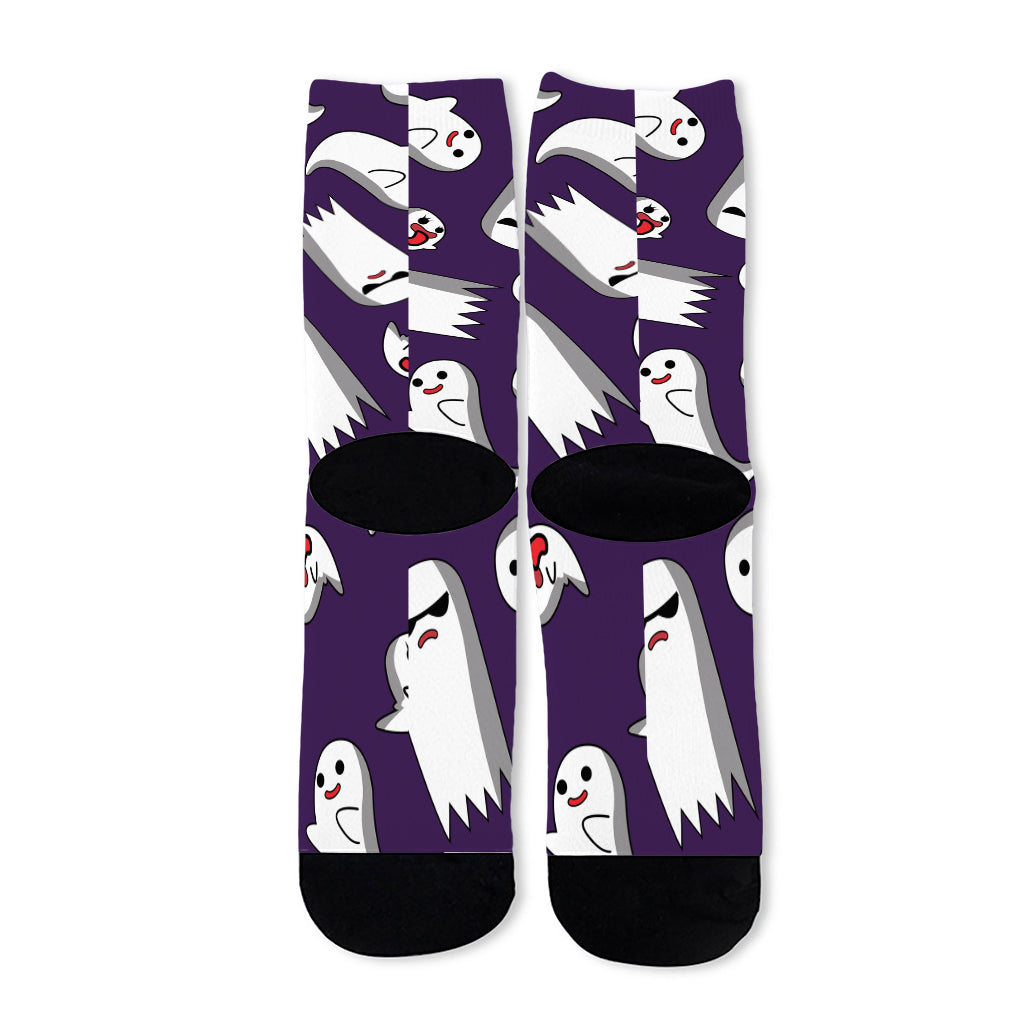 Cartoon Ghost Pattern Print Long Socks