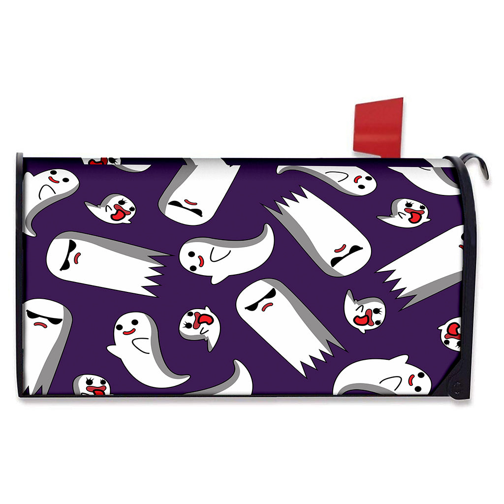 Cartoon Ghost Pattern Print Mailbox Cover