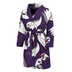 Cartoon Ghost Pattern Print Men's Bathrobe