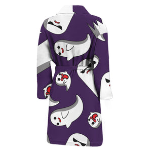 Cartoon Ghost Pattern Print Men's Bathrobe