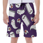 Cartoon Ghost Pattern Print Men's Beach Shorts