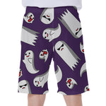 Cartoon Ghost Pattern Print Men's Beach Shorts