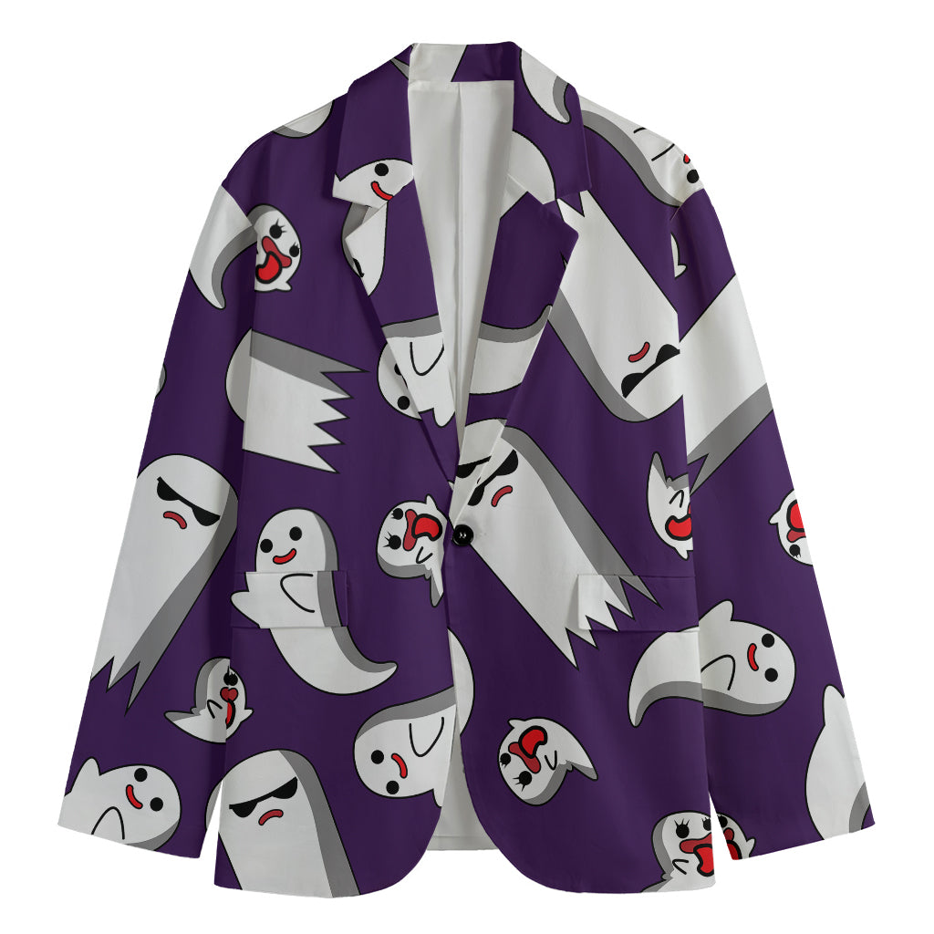 Cartoon Ghost Pattern Print Men's Blazer