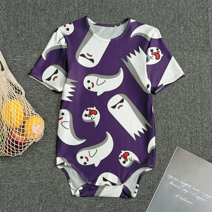 Cartoon Ghost Pattern Print Men's Bodysuit