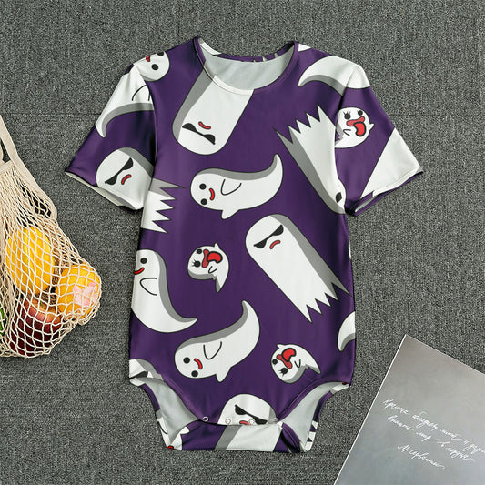 Cartoon Ghost Pattern Print Men's Bodysuit