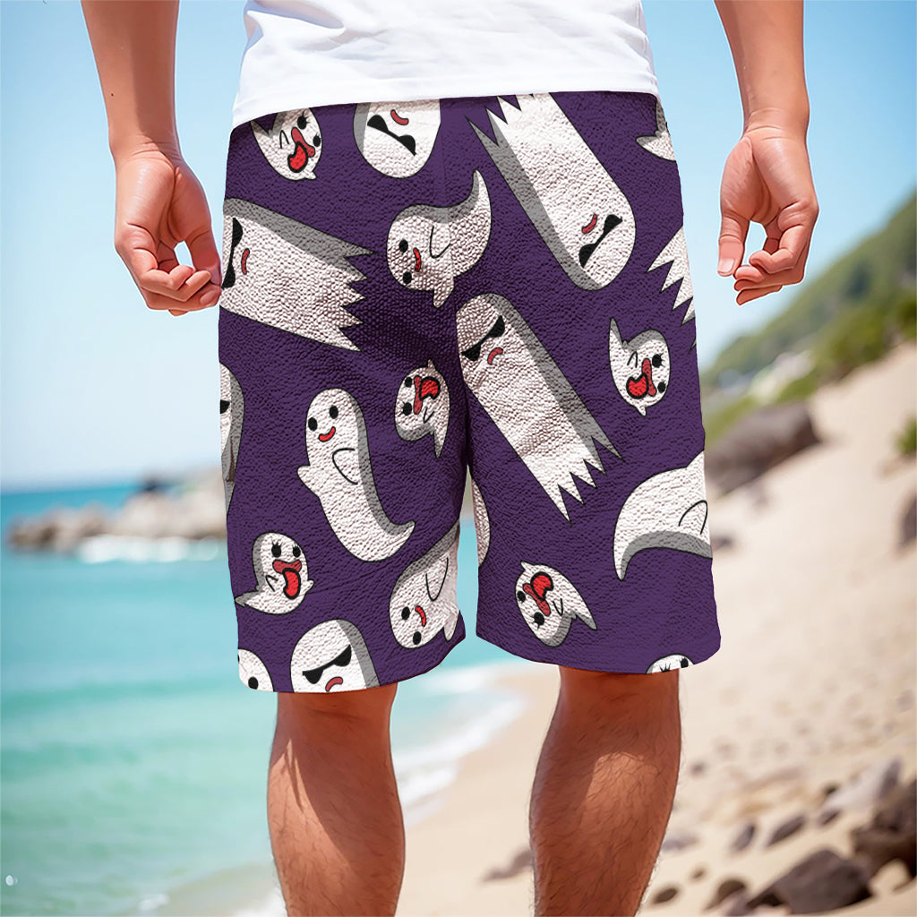 Cartoon Ghost Pattern Print Men's Cargo Shorts