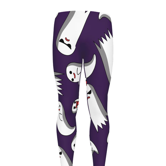 Cartoon Ghost Pattern Print Men's leggings