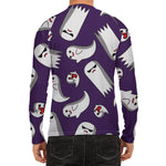 Cartoon Ghost Pattern Print Men's Long Sleeve Rash Guard