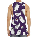 Cartoon Ghost Pattern Print Men's Muscle Tank Top