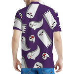 Cartoon Ghost Pattern Print Men's Polo Shirt