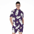Cartoon Ghost Pattern Print Men's Romper