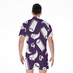 Cartoon Ghost Pattern Print Men's Rompers