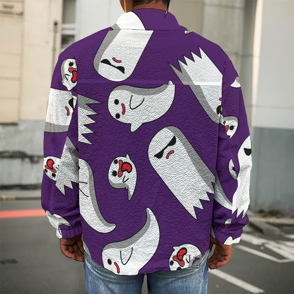 Cartoon Ghost Pattern Print Men's Shirt Jacket