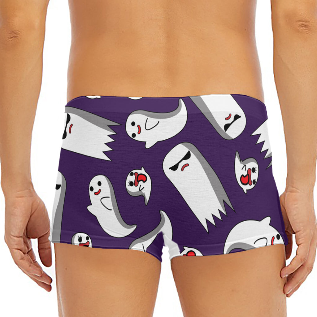 Cartoon Ghost Pattern Print Men's Short Boxer Briefs