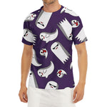 Cartoon Ghost Pattern Print Men's Short Sleeve Rash Guard