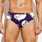 Cartoon Ghost Pattern Print Men's Swim Briefs