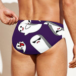 Cartoon Ghost Pattern Print Men's Swim Briefs