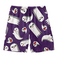 Cartoon Ghost Pattern Print Men's Swim Trunks