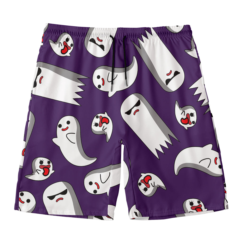 Cartoon Ghost Pattern Print Men's Swim Trunks