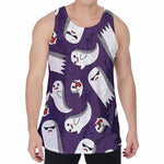 Cartoon Ghost Pattern Print Men's Velvet Tank Top