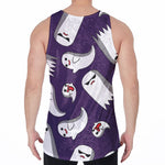 Cartoon Ghost Pattern Print Men's Velvet Tank Top