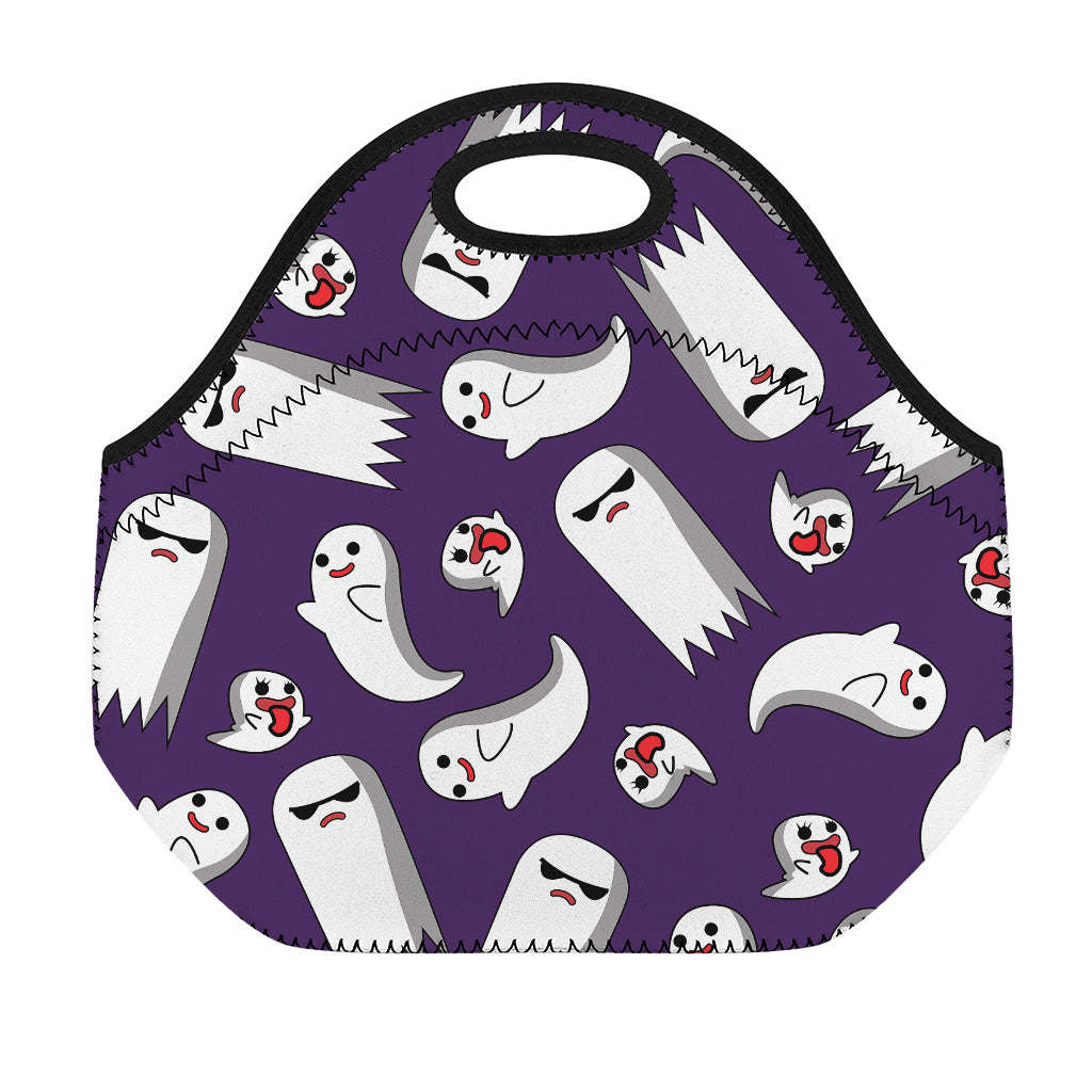 Cartoon Ghost Pattern Print Neoprene Lunch Bag