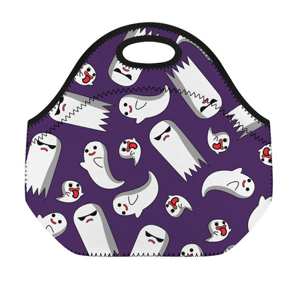 Cartoon Ghost Pattern Print Neoprene Lunch Bag