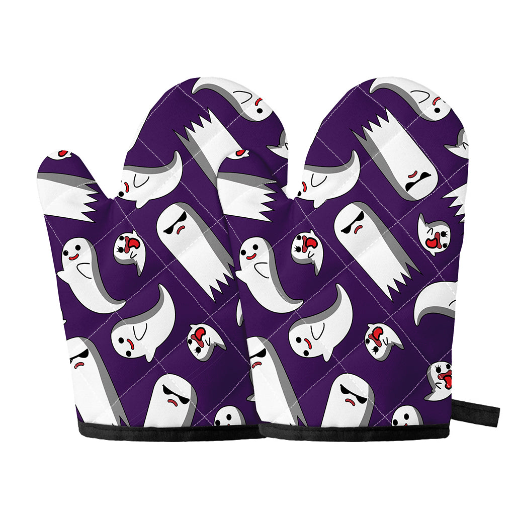 Cartoon Ghost Pattern Print Oven Mitts