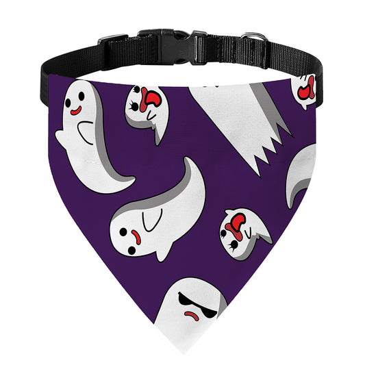 Cartoon Ghost Pattern Print Over The Collar Dog Bandana