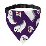Cartoon Ghost Pattern Print Over The Collar Dog Bandana