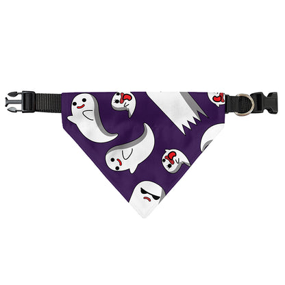 Cartoon Ghost Pattern Print Over The Collar Dog Bandana