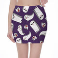 Cartoon Ghost Pattern Print Pencil Mini Skirt