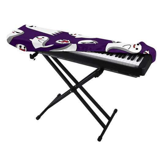 Cartoon Ghost Pattern Print Piano Keyboard Cover