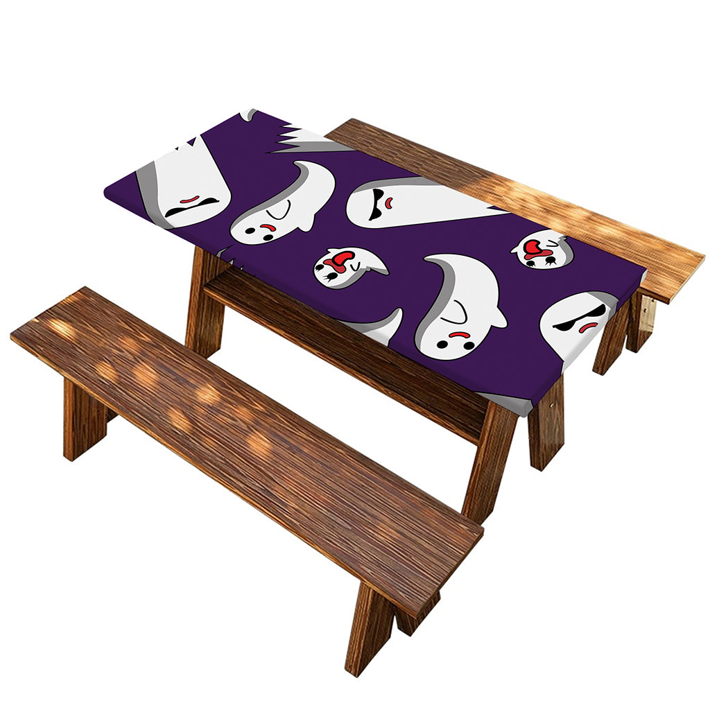 Cartoon Ghost Pattern Print Picnic Table Cover