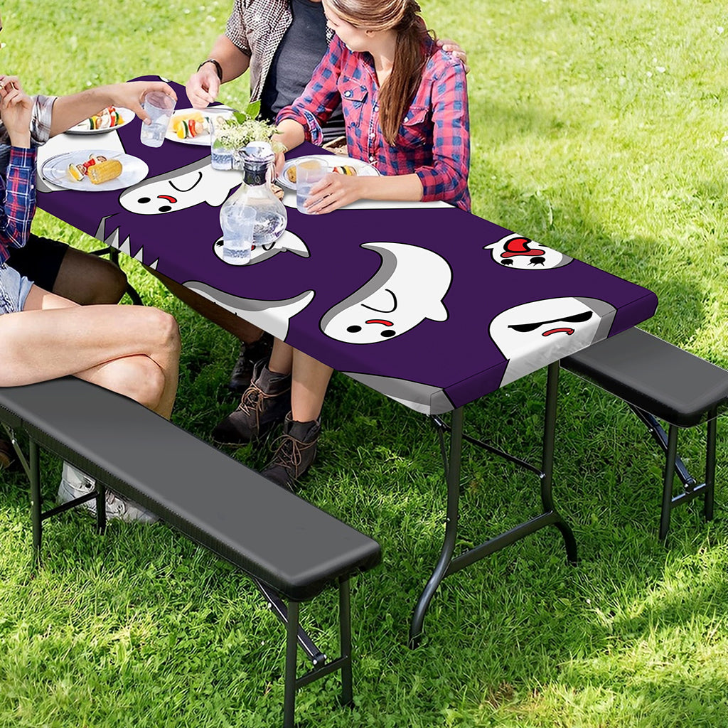 Cartoon Ghost Pattern Print Picnic Table Cover