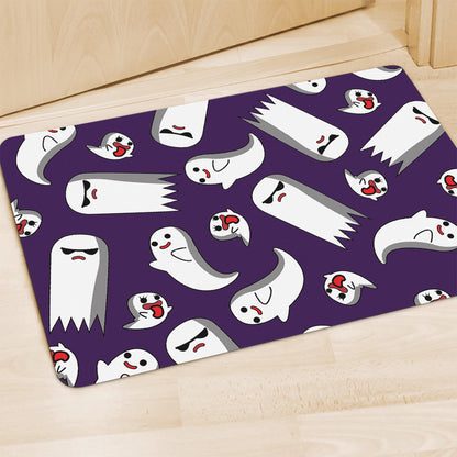 Cartoon Ghost Pattern Print Polyester Doormat