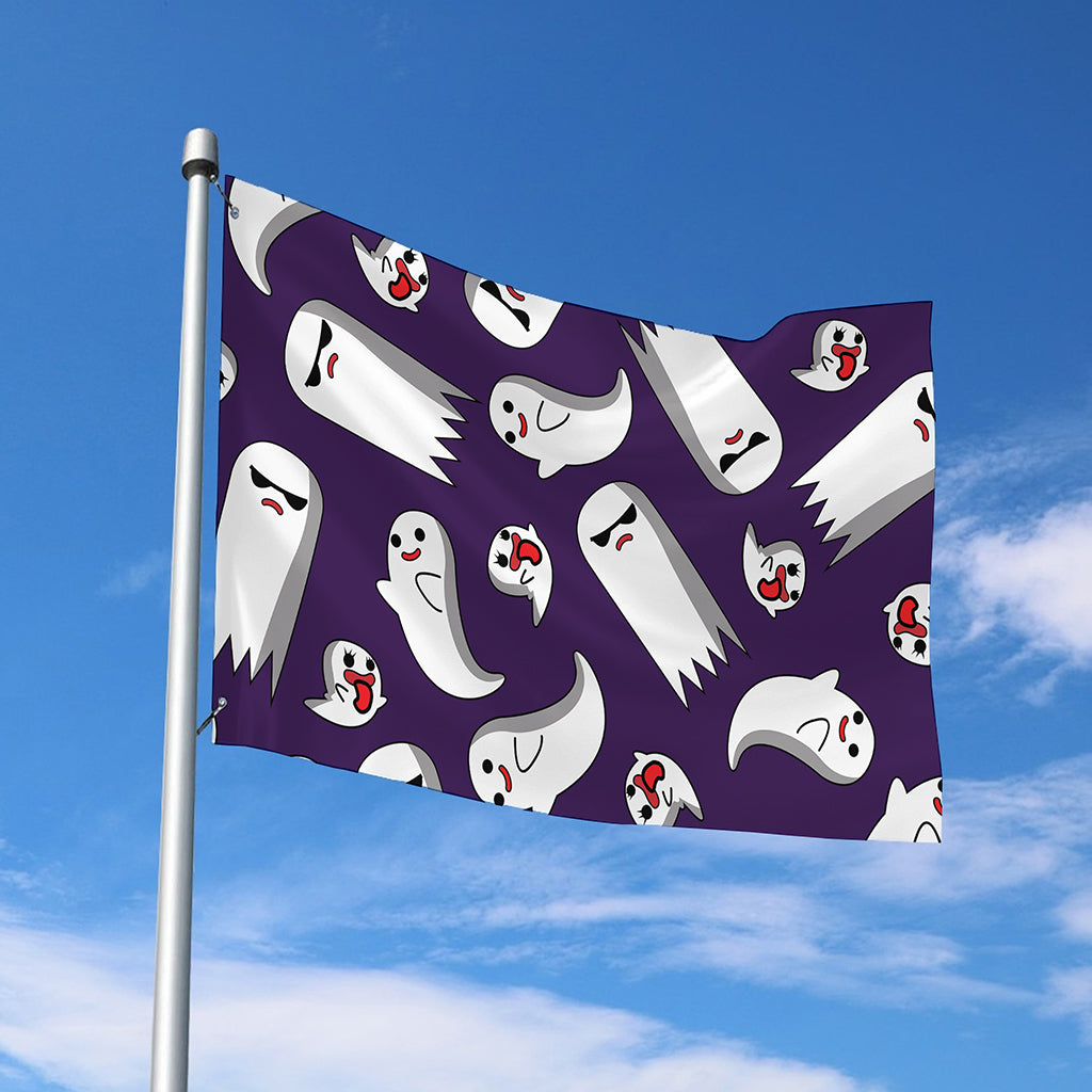 Cartoon Ghost Pattern Print Polyester Flag