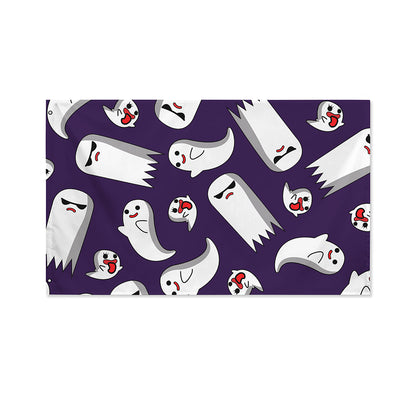 Cartoon Ghost Pattern Print Polyester Flag