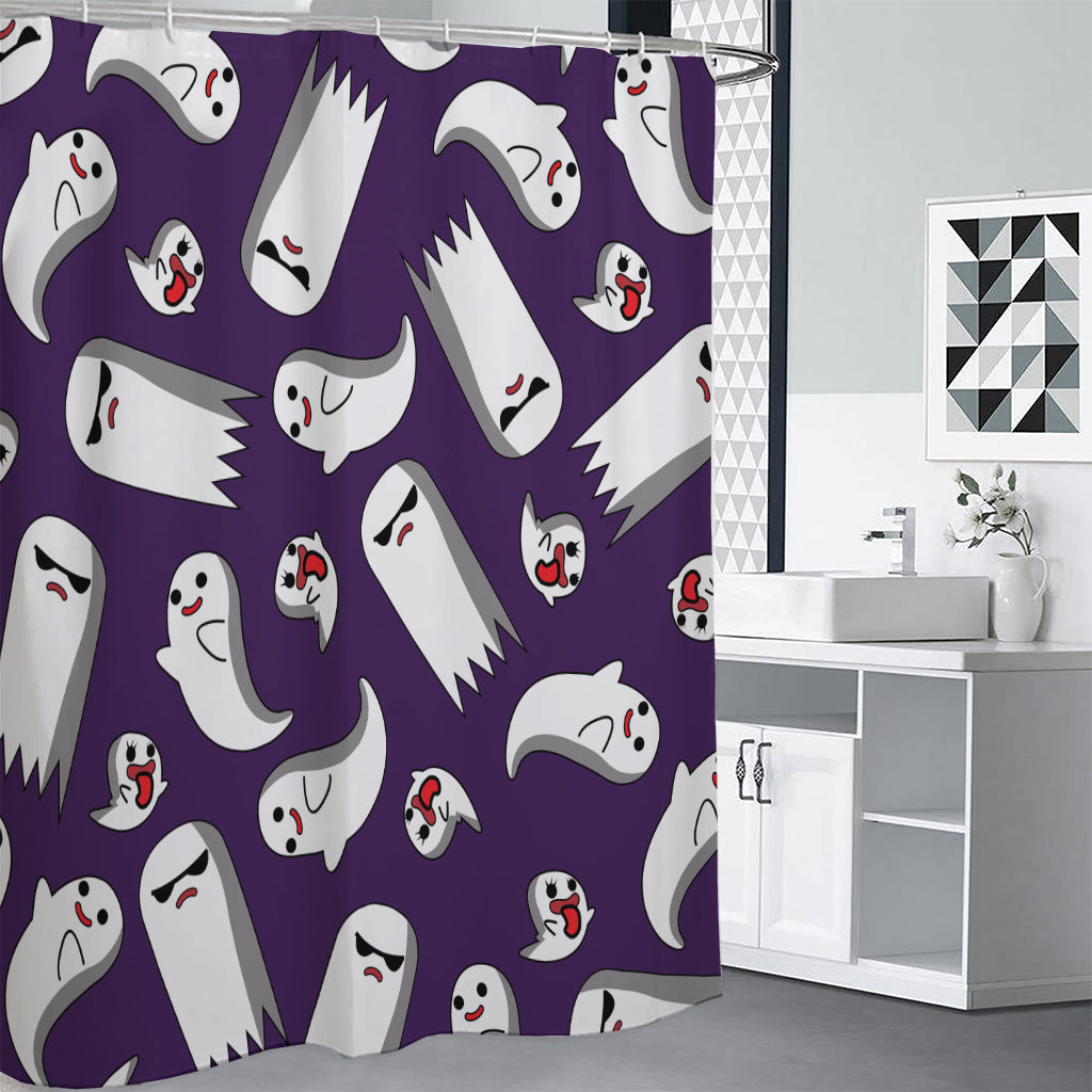 Cartoon Ghost Pattern Print Premium Shower Curtain